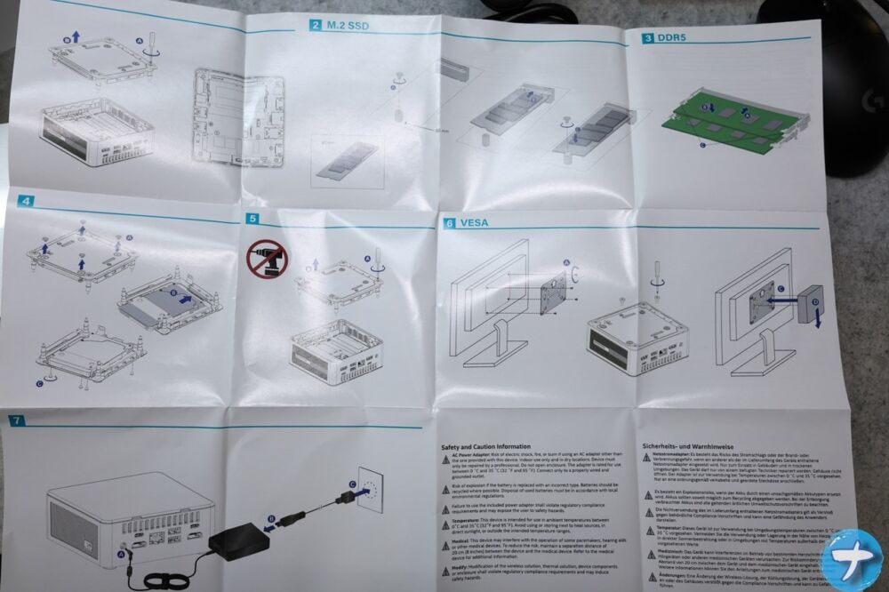 「GEEKOM NUC AE7」に付属されていた説明書の写真1