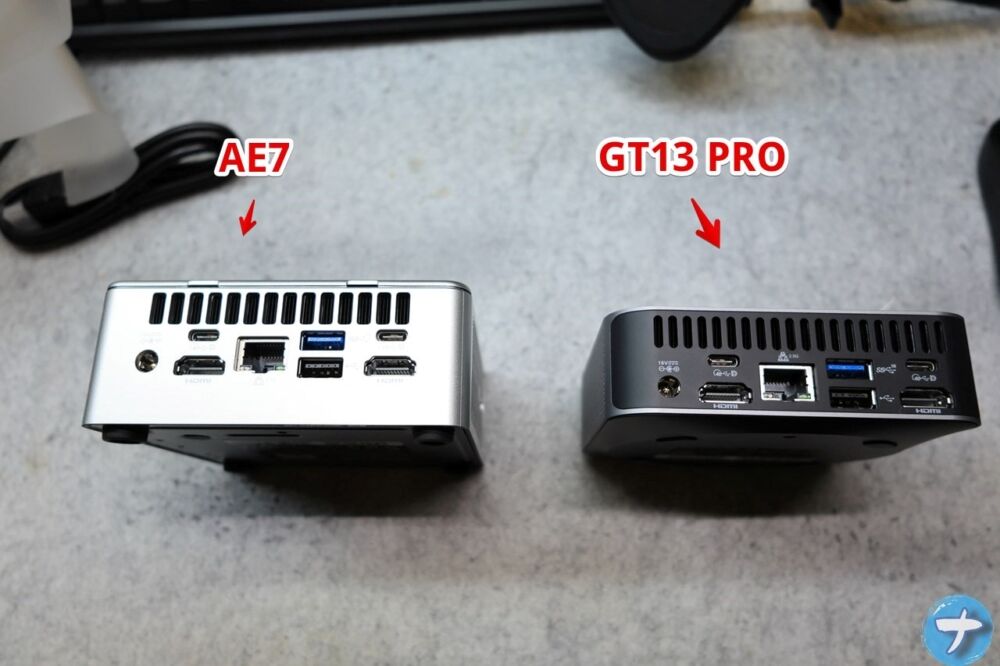 「GEEKOM」から提供していただいた「NUC AE7」と「GT13 PRO」の比較写真4